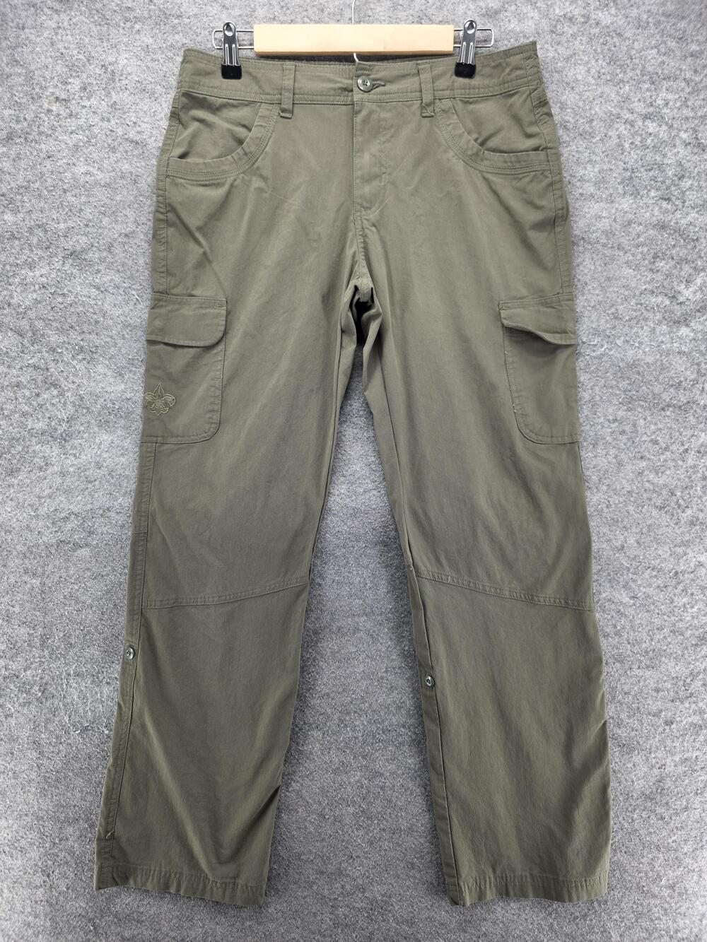 Boy Scouts Of America Pants Womens 6 Green Cargo Uniform Stretch Pockets 30 In